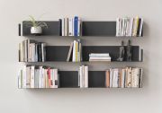 Wall Bookshelf Gray 60 x 15 cm - Set of 6 Grey shelves - 1