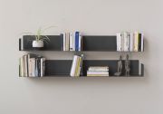 Wall Bookshelf Gray 60 x 15 cm - Set of 4 Grey shelves - 1