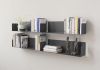 Wall Bookshelf Gray 60 x 15 cm - Set of 4 Grey shelves - 4