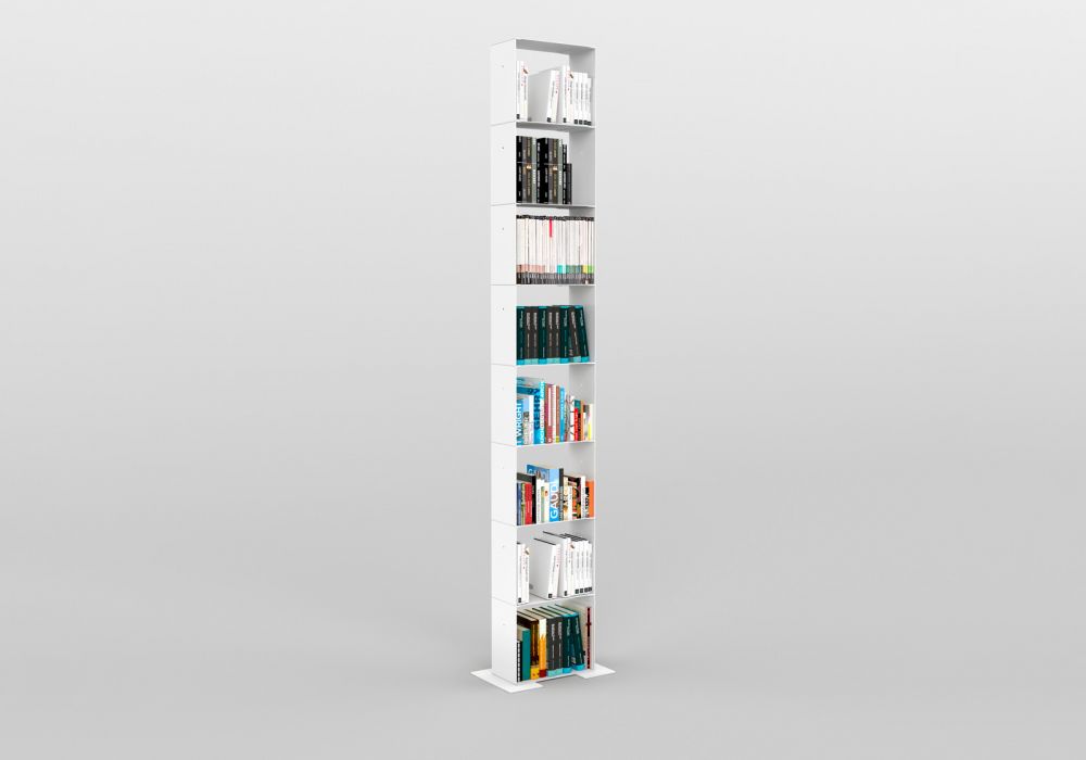 Libreria alta 30 cm - metallo bianco - 8 livelli Libreria design - 1 Libreria alta 30 cm - metallo bianco - 8 livelli Libreria design - 1
