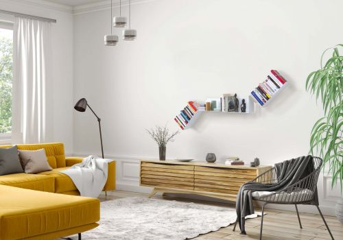 Librería de diseño - Blanco Estantería de metal - Asimétrica Estantes para libros - 7