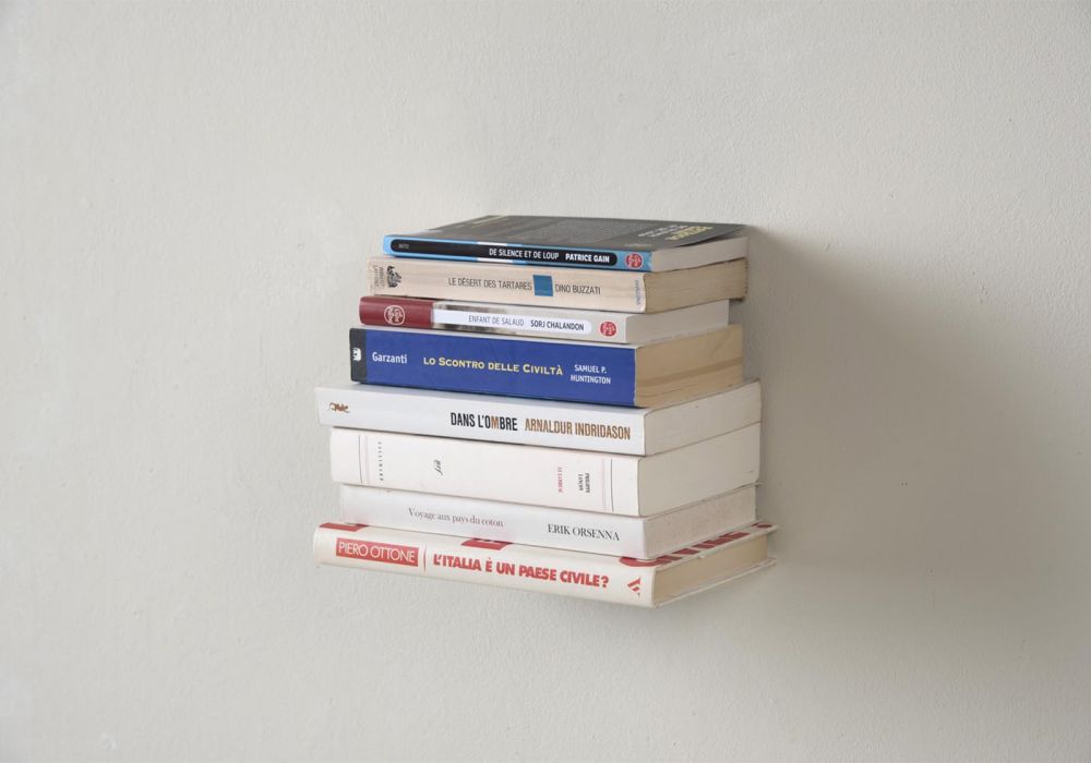 Bücherregal - Kleines unsichtbares Bücherregal 12 x 12 cm - Grau Bücherregal - 3