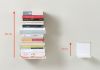 Bücherregal - Kleines unsichtbares Bücherregal 12 x 12 cm - Weiß - Set mit 2 Kleine wandregal - 11