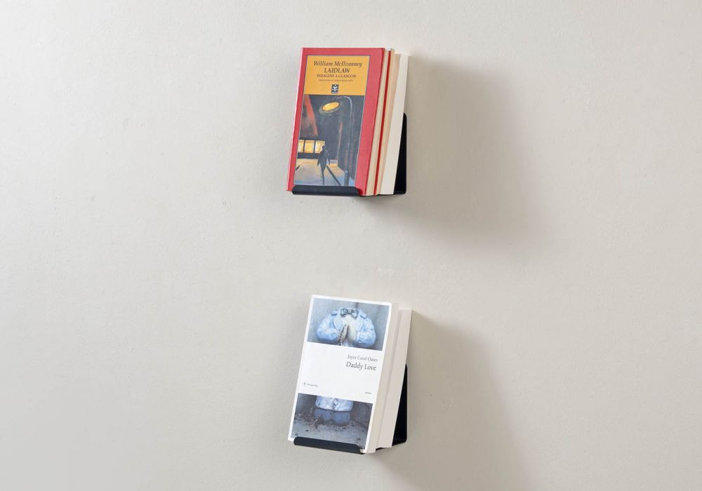 Étagère livres - Petite étagère invisible 12 x 12 cm - Gris - Lot de 2 Petite étagère - 1 Étagère livres - Petite étagère invisible 12 x 12 cm - Gris - Lot de 2 Petite étagère - 1