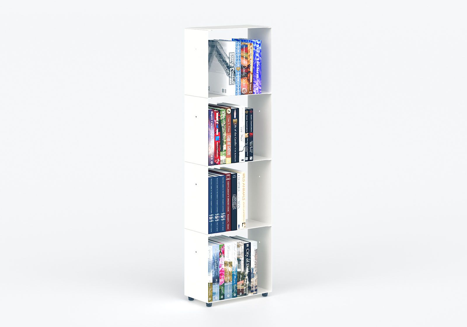 Libreria design 30 cm - metallo bianco - 4 livelli