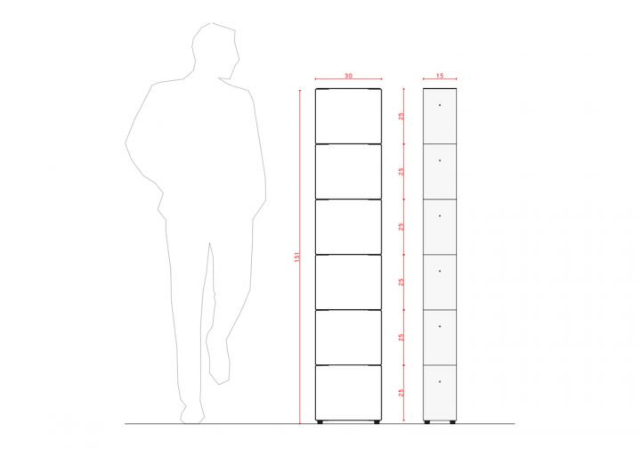 Picture of White Bookcase, Narrow Profile with Thick Frame, Minimalist Decor.