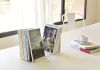 Lámpara de escritorio - Soporte para libros - Blanco Pequeña estantería - 6