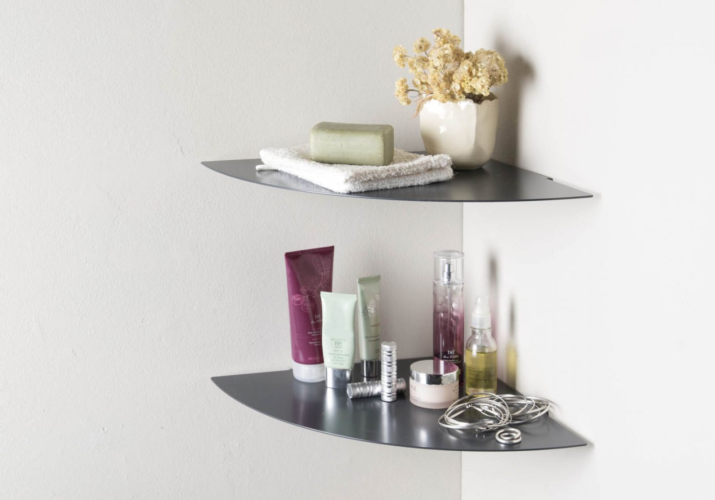 Vente Étagère angle salle de bain 36 cm - Gris - Lot de 2
