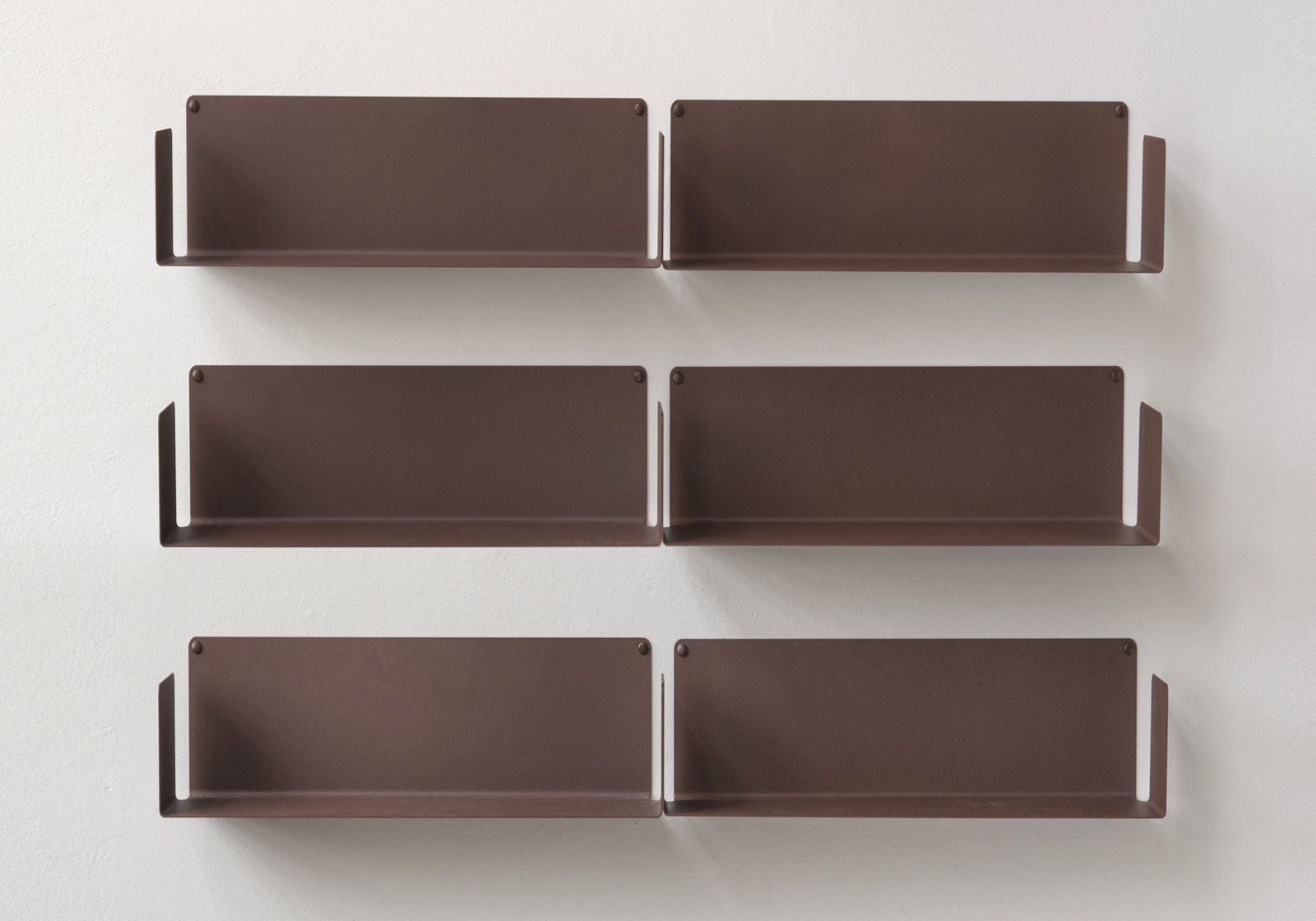 Floating shelves rust colour - 45 x 15 cm - Set of 6 Rust color shelves - 1