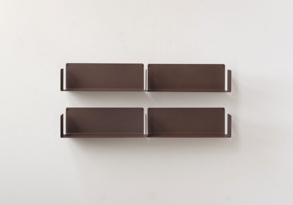 Wall bookshelf rust colour - 45 x 15 cm - Lot de 4 Rust color shelves - 2