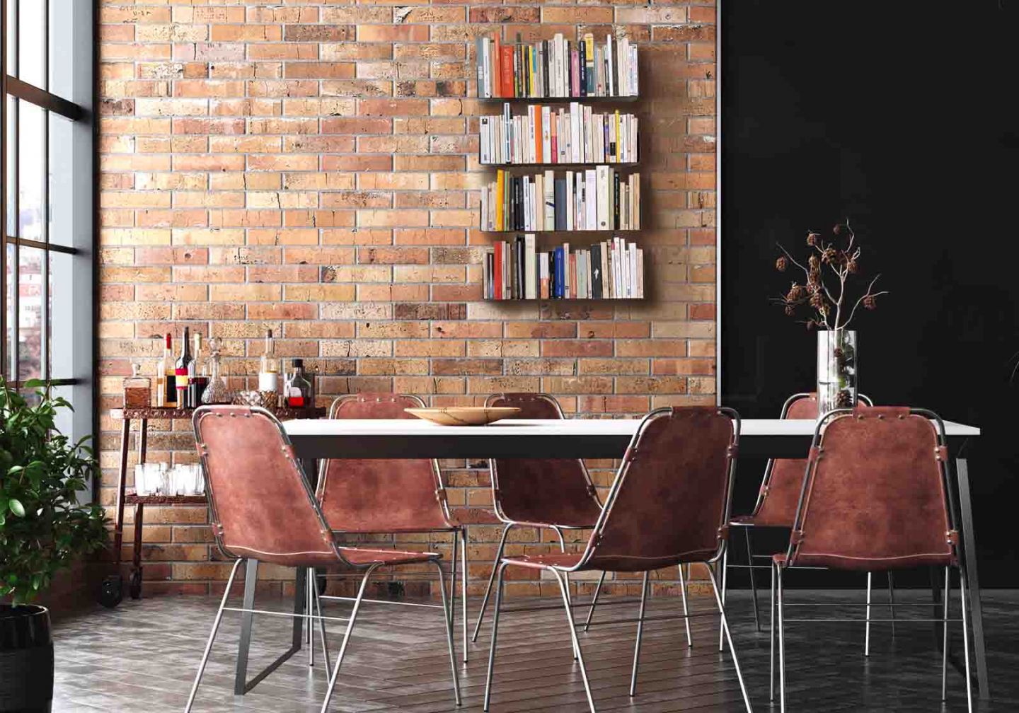 Buy Wall bookshelves - 23.6 x 5.9 in - rust color - Set of 4
