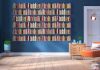 Mensola per libri - Libreria 45 x 15 cm - Set di 24 - Bianco in metallo Mensole da parete design - 3