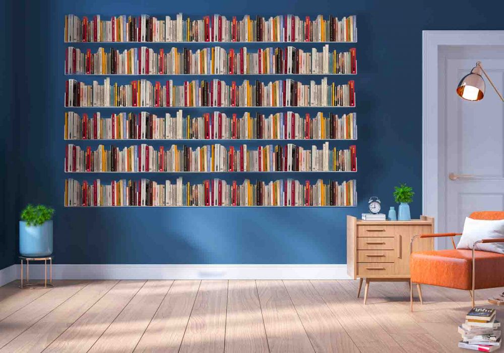 Estantes para libros - Librería de metal 60 cm - Juego de 24 - Blanco Estantes de diseño - 2 Estantes para libros - Librería de metal 60 cm - Juego de 24 - Blanco Estantes de diseño - 2