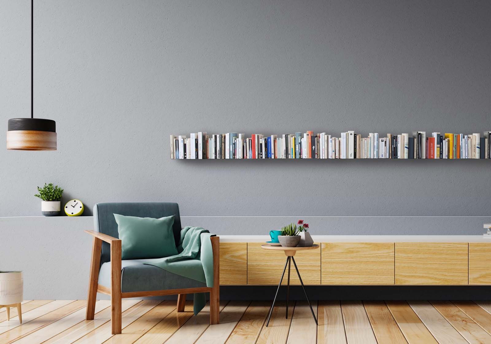 Buy Wall Bookshelf Gray 45 x 15 cm Set of 4