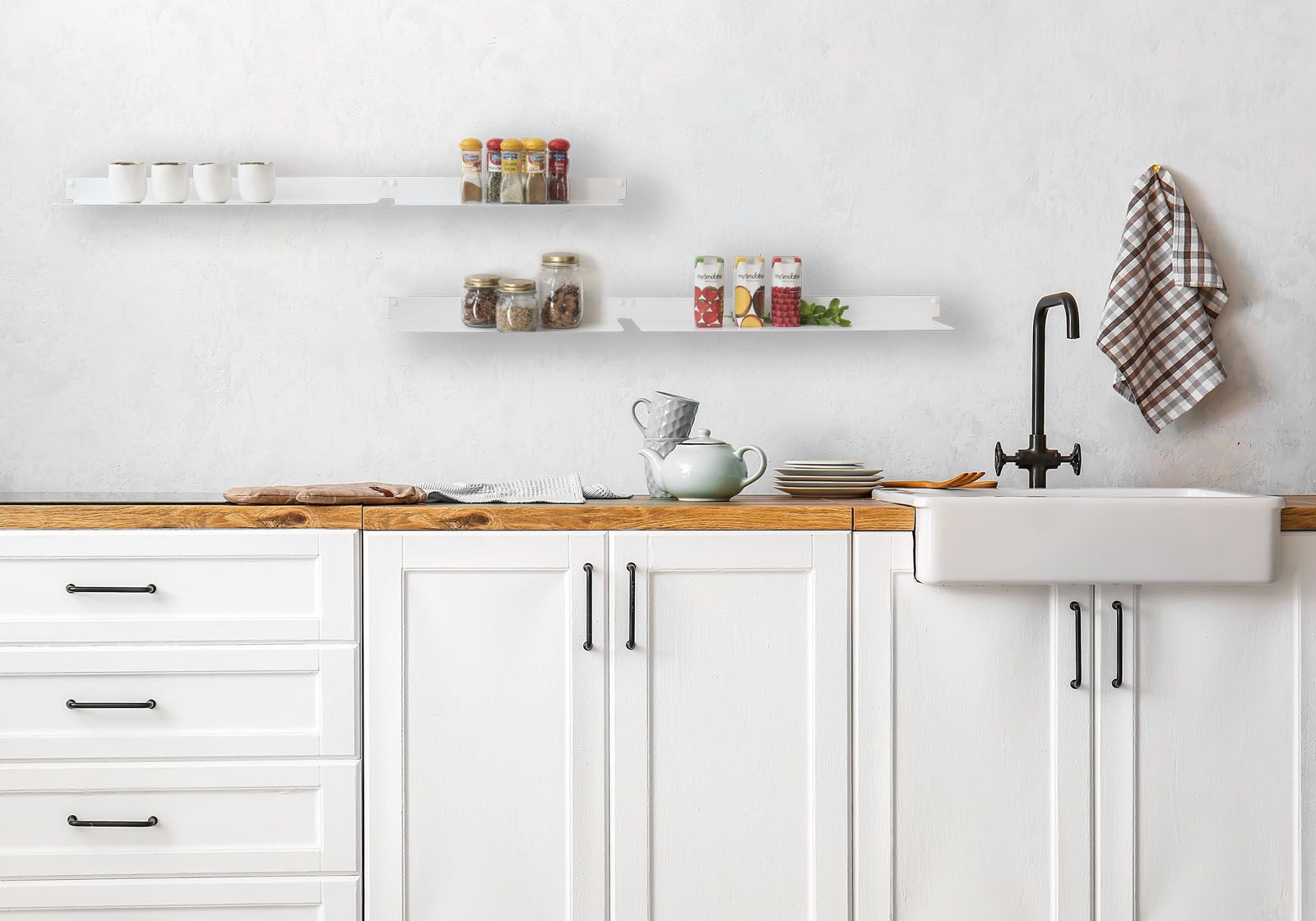 RVS wandplank, dubbel - Koop online | KitchenLab