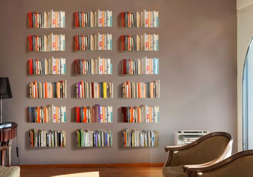 Étagère livre - Bibliothèque Murale 45 x 15 cm - Lot de 18 - Blanc Étagères design murales - 1