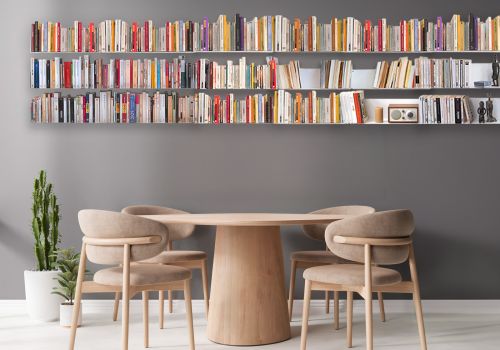 Bookcase - Wall shelves 45 cm - Set of 18 - White Bookshelves - 1