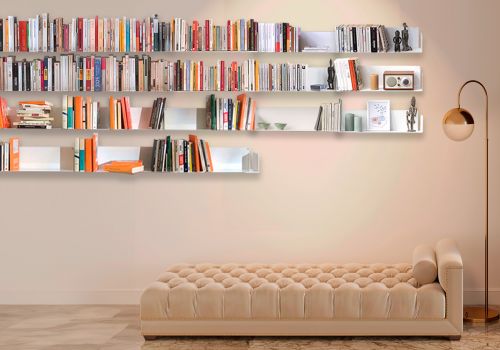 Bookscase - Floating Bookshelves 23,62 inches - Set of 18 - White Bookshelves - 1