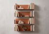 Estantes para libros de acero 60 x 15 cm - Cobre terracota - Juego de 2 Estanterías de pared de colores - 2
