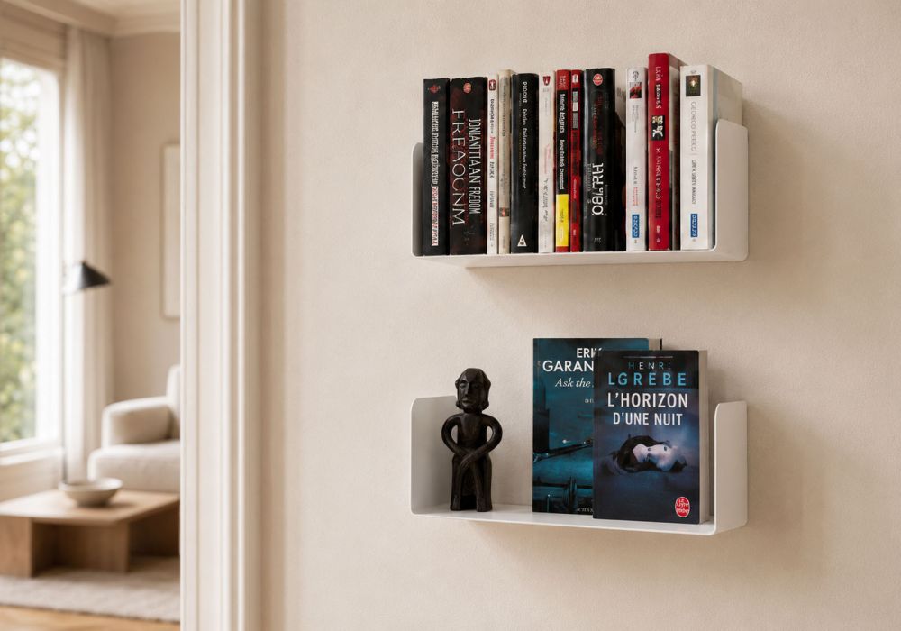 Piccola mensola bianca 30 x 15 cm - Set da 2 Mensole per libri - 2