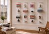 Vertical Bookshelf 45 cm - Wall-Mounted Bookcase Bookshelves - 7