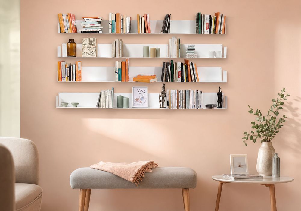 Bookscase - Floating Bookshelves 23,62 inches - Set of 12 - White Bookshelves - 1