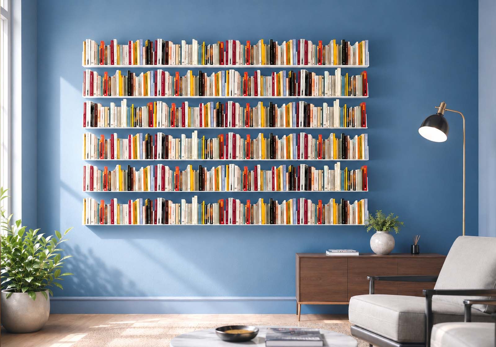Bookscase - Floating Bookshelves 23,62 inches - Set of 24 - White Wall bookcase - 1