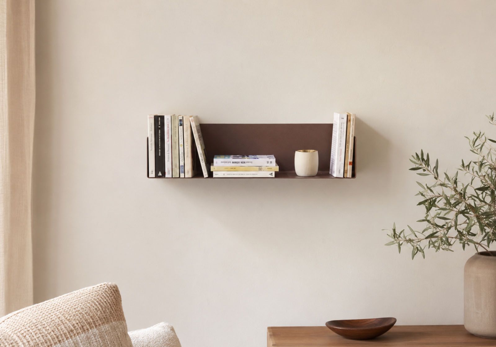 Wandplank U 60 cm - Roestkleur Roestkleurige Wandplanken - 1