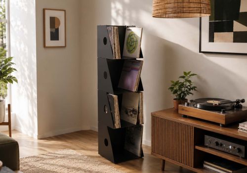 Mueble vinilo - Metal Negro...