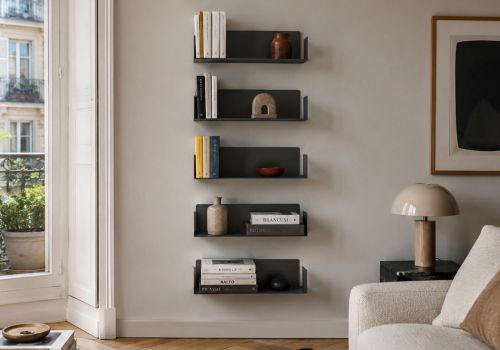 Bookcase JUDD Gray - 5 shelves - 60 cm Grey shelves - 2