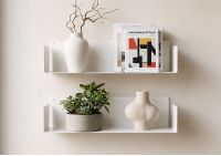 Étagère murale blanche - 60 x 15 cm - Lot de 2 Tablette murale - 10