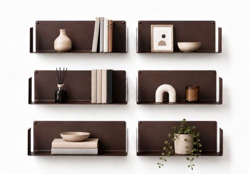 Wall bookshelf rust color - 17.71 inches - Set of 6 Bookshelves - 1