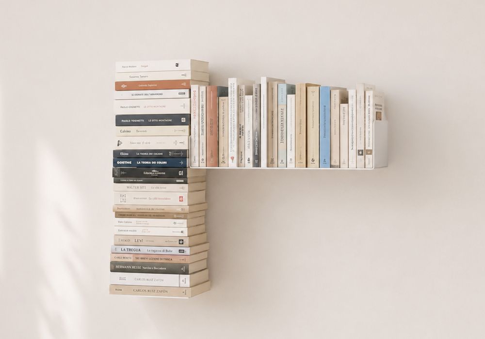 Asymmetrical bookshelf "T" RIGHT Wall bookcase - 1