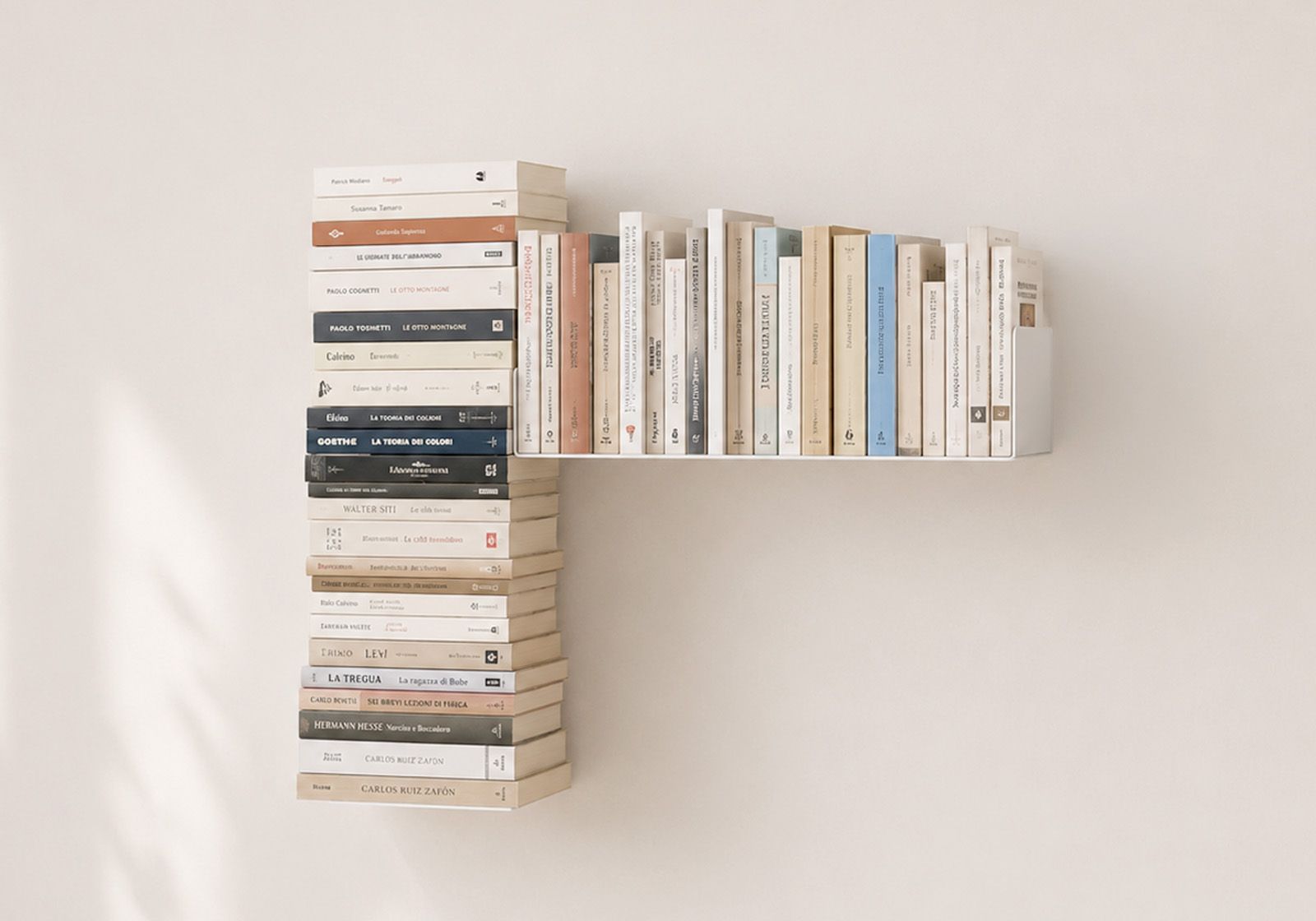 Asymmetrical bookshelf "T" RIGHT Wall bookcase - 1
