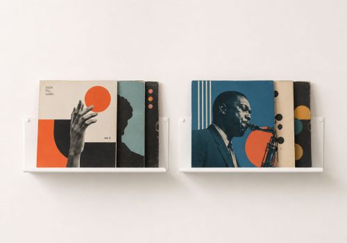 Präsentationsregal „LE“ für Schallplatten - Set mit 2 - Stahl Schallplattenregal - 1