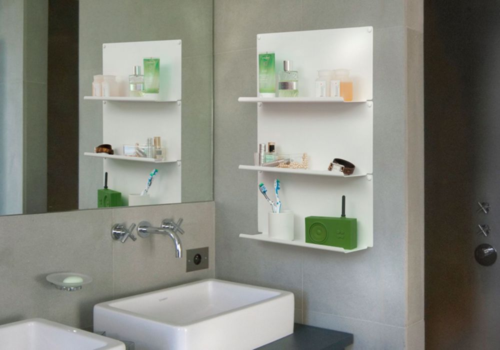 Bath wall clearance shelf