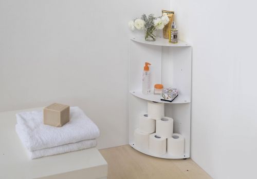 Ejoyous Scaffale Angolare 3 Livelli – Mensola A Incastro Per Bagno, Soggiorno, Balcone, 18,5x47x18 Cm