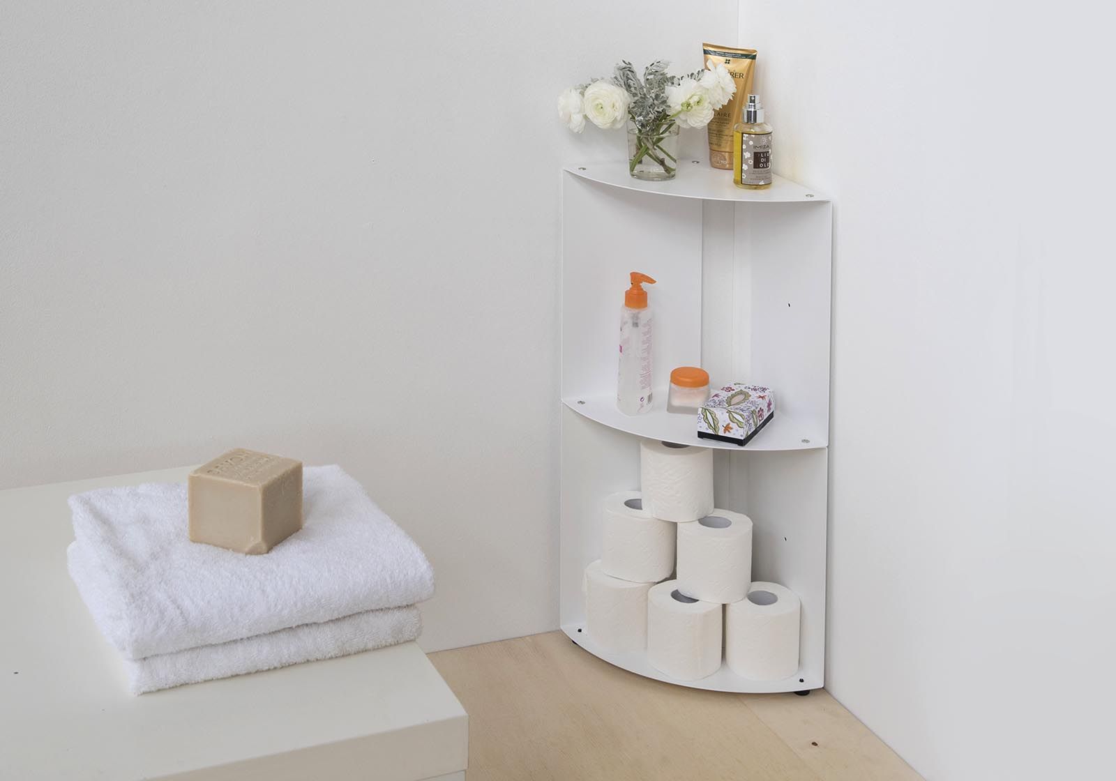Buy the Bathroom corner shelf DANgolo - Steel -9.8 x 9.8 x 27.5 inches