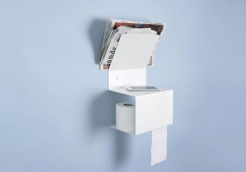 Toilet oll holder TEElette - Steel - White - 37,5x15x22cm