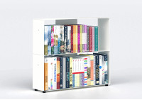 Bücherregal weiß 2 ablagen B60 H50 T15 cm