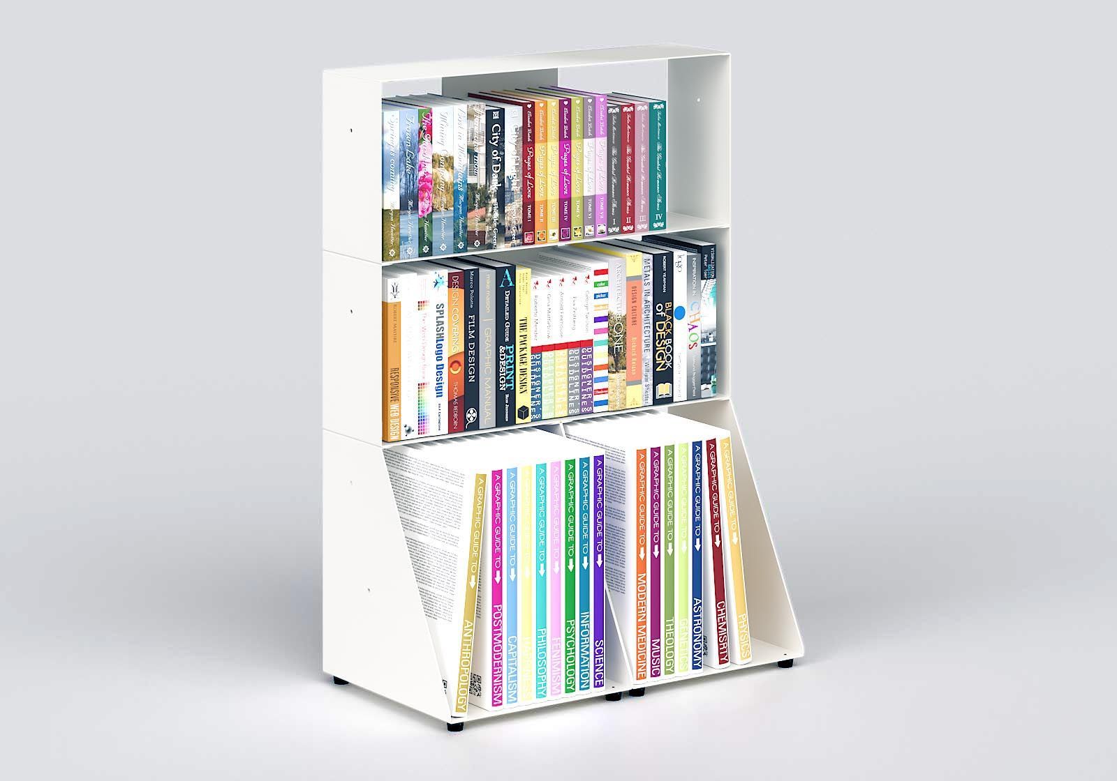 Small Bookcase W60 H85 D32 Cm 3 Shelves, 90 Inch Height Bookcase