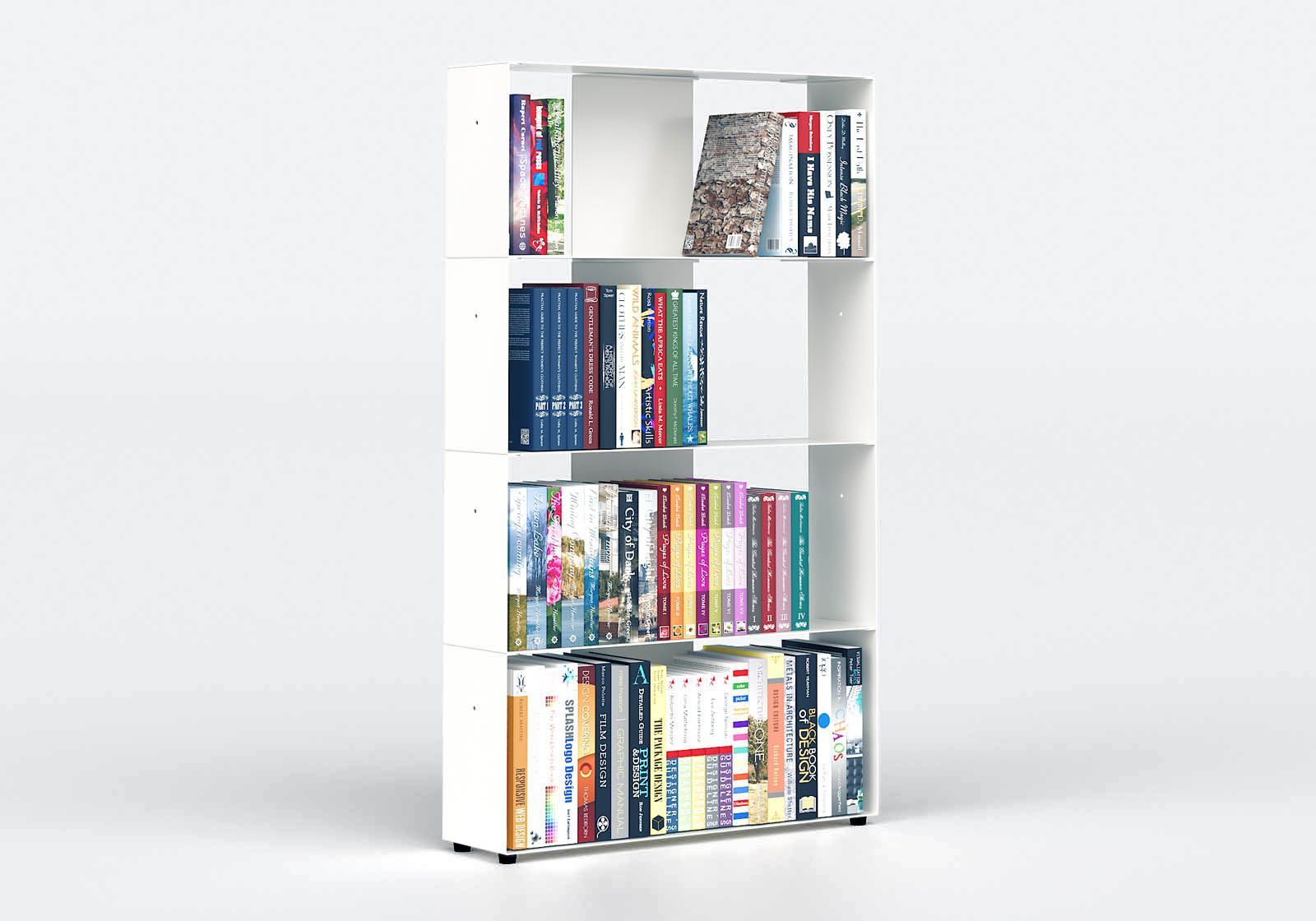 Libreria design 60 cm - metallo bianco - 4 livelli