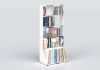 Bibliothèque blanche design 60 cm - métal - 5 niveaux