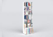 Bibliothèque colonne 60 cm - métal blanc - 7 niveaux