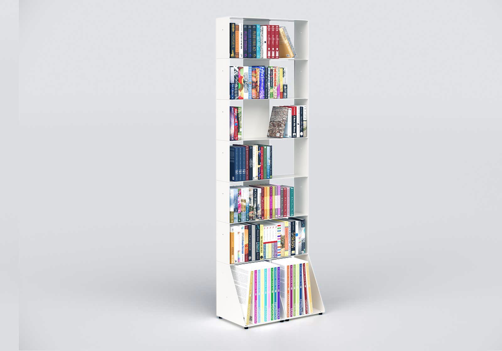 Libreria alta 60 cm - metallo bianco - 7 livelli