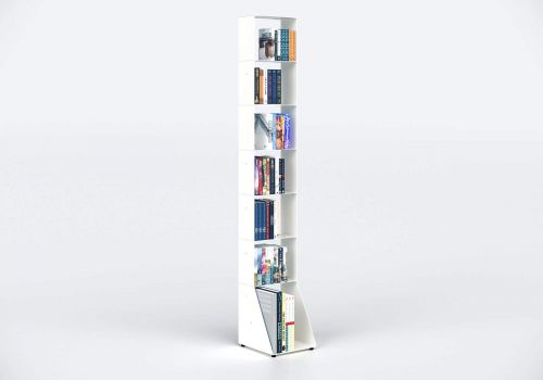 Bücherregal weiß 7 ablagen B30 H185 T15 cm