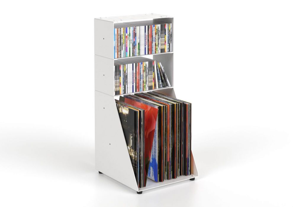 Estanteria CD y Vinilo 30 cm - metal blanco - 3 niveles Estanteria CD y Vinilo 30 cm - metal blanco - 3 niveles