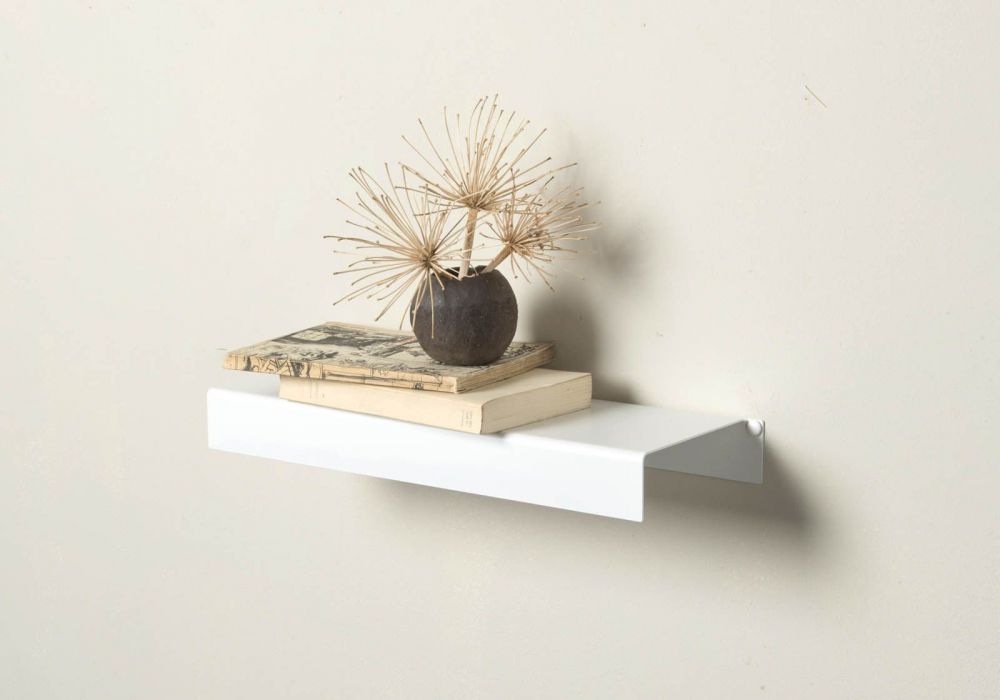 The Wall Shelf White Metal 17 71 Inches Long - Long Floating Wall Shelf White