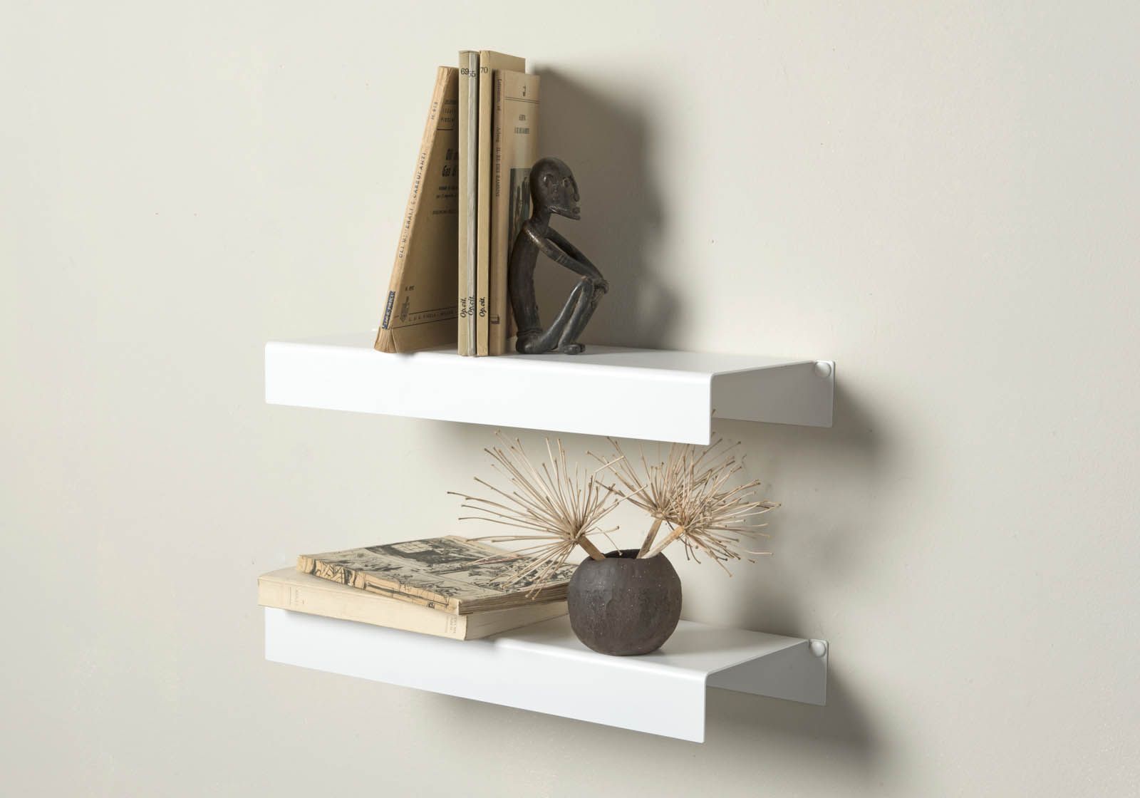 Wall Shelf - white metal 45 cm
