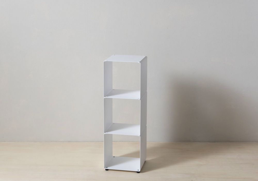 Buy Cube shelf - Steel column storage - 3 shelves